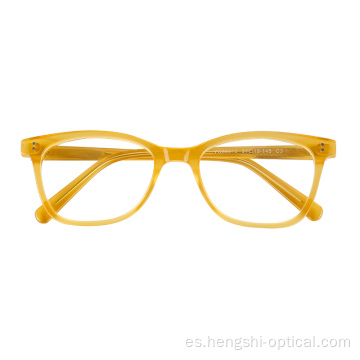 Marcos de gafas de acetato óptico amarillo